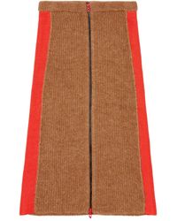 DIESEL - Ribbed Side-Stripes Zip-Front Midi Straight Skirt - Lyst