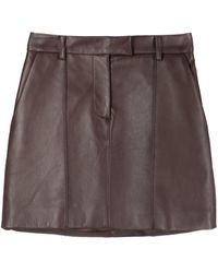 GIUSEPPE DI MORABITO - High-waisted Leather Mini Skirt - Lyst
