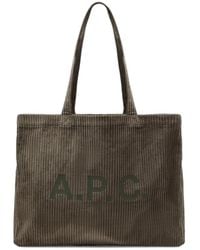 A.P.C. - Corduroy Logo-Print Tote Bag - Lyst