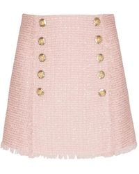 Balmain - Sequinned Tweed Skirt - Lyst