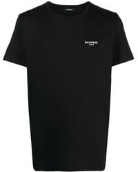 Balmain - Mini Floked Logo T-shirt - Lyst