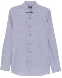 ZEGNA - Checked Buttoned Shirt - Lyst