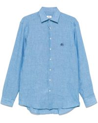 Etro - Logo-Embroidered Linen Shirt - Lyst