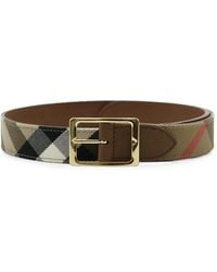 Burberry - Cinturón Check De Algodón - Lyst