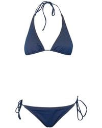 MC2 Saint Barth - Denim-Effect Triangle Bikini - Lyst