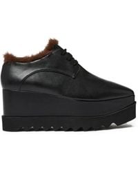 Stella McCartney - Elyse Faux-Fur Lace-Up Shoes - Lyst