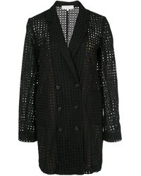 Fleur du Mal Sheer Blazer Dress - Black