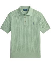Polo Ralph Lauren - Cable-Knit Embroidered Polo Sweater - Lyst