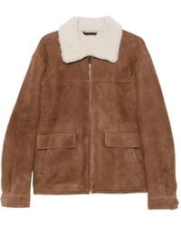 Manzoni 24 - Shearling-Collar Zip-Up Jacket - Lyst