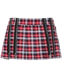 DSquared² - Checked Pleated Mini Skirt - Lyst