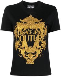 Versace - T-shirt Met Barokprint - Lyst