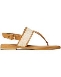 Twinset - Woven-Panel Leather Sandals - Lyst