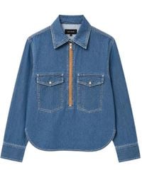 Yigal Azrouël - Rose Zip-Up Denim Shirt - Lyst