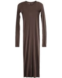 Rick Owens - Long-Sleeved Ribbed Midi Dress - Lyst