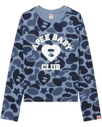 AAPE BY A BATHING AP - Camouflage-Print Logo-Print T-Shirt - Lyst