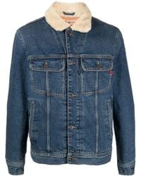 DIESEL - Giacca D-Barcy-T denim con colletto in shearling - Lyst