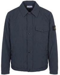Stone Island - Logo-Patch Button-Fastening Jacket - Lyst