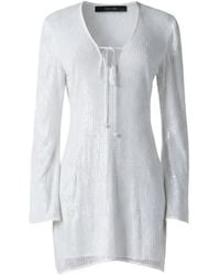 Toccin - Raine Flared Sequin-Embellished Flared-Sleeve Dress - Lyst