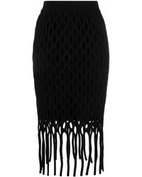 Pinko - Macramé Fringed Skirt - Lyst