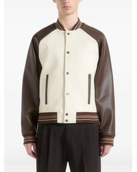 Manière De Voir - Guy Contrast Leather Bomber Jacket - Lyst