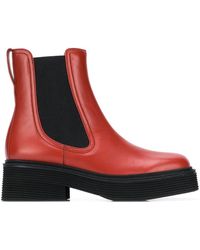 Marni Stivali Chelsea con suola rialzata - Rosso