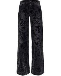 Versace Jeans Couture - Floral-Pattern Flared Jeans - Lyst