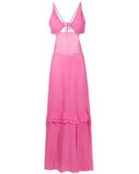 Amir Slama - Cut-Out Semi-Sheer Maxi Dress - Lyst