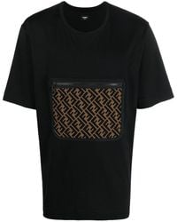 Fendi - T-shirt con taschino FF - Lyst