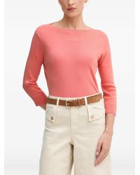 Benetton - Boat-Neck Three-Quarter Sleeve Sweater - Lyst