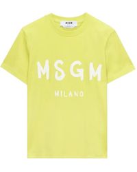 MSGM - T-Shirt À Logo Imprimé - Lyst