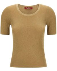 Max Mara - Ribbed Metallic-Thread T-Shirt - Lyst