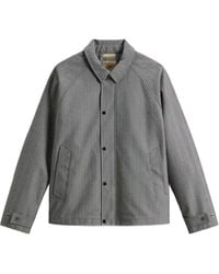 Woolrich - Herringbone-Pattern Button Jacket - Lyst