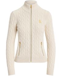 Ralph Lauren - Cable-Knit Zipped Jacket - Lyst