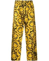 Versace - Barocco Print Silk Pajama Trousers - Lyst
