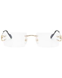 Cartier - Rimless Rectangle-Frame Glasses - Lyst