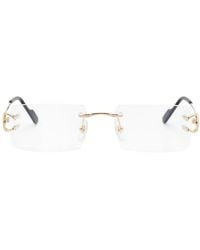 Cartier - Rimless Rectangle-Frame Glasses - Lyst