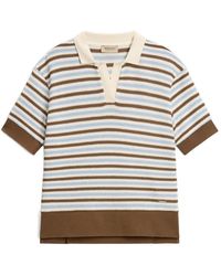 Woolrich - Striped Crochet-Effect T-Shirt - Lyst
