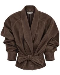 Nineminutes - Manteau The Box Tabacco Ceinturé - Lyst