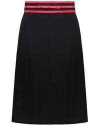 RED Valentino - Bow-Detail Striped-Waistband Mini Skirt - Lyst