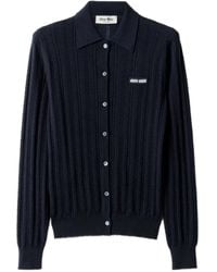 Miu Miu - Cardigan En Maille Ajourée - Lyst