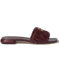 Miu Miu - Matelassé Nappa Leather Slides - Lyst