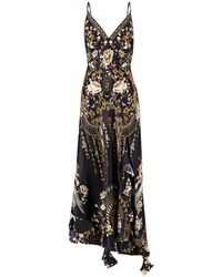 CAMILLA - Frill Hem Bias Slip Dress - Lyst