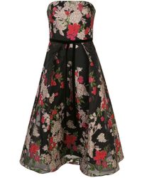 Marchesa notte Strapless Jurk - Zwart