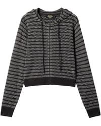 Mini Cream - Striped Hooded Cardigan - Lyst