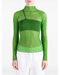 Issey Miyake - Chiffon Twist 1 Pleated High-Neck Top - Lyst