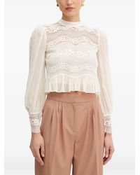 Twinset - Lace-Panelled Ruffled Top - Lyst