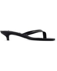TOTEME - Croco-Embossed Heeled Flip Flops - Lyst