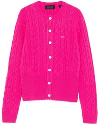 Lacoste - Cable-Knit Cardigan - Lyst
