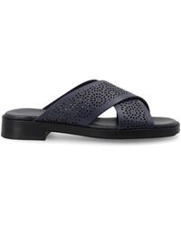 Frau - Perforated Crossover Sandals - Lyst