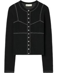 Tory Burch - Cárdigan de canalé con botones - Lyst